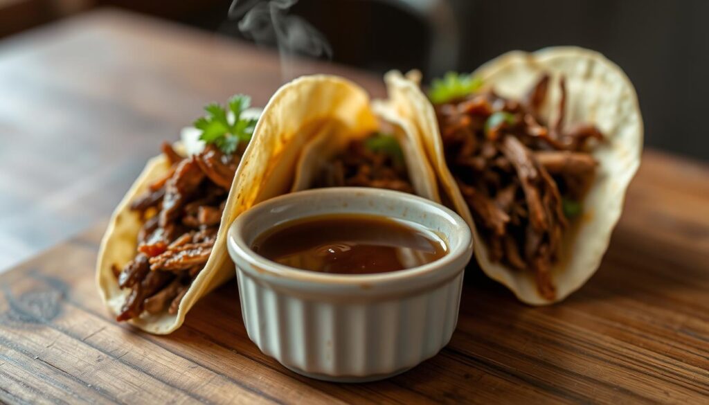 Birria Tacos with Consommé Dipping Sauce